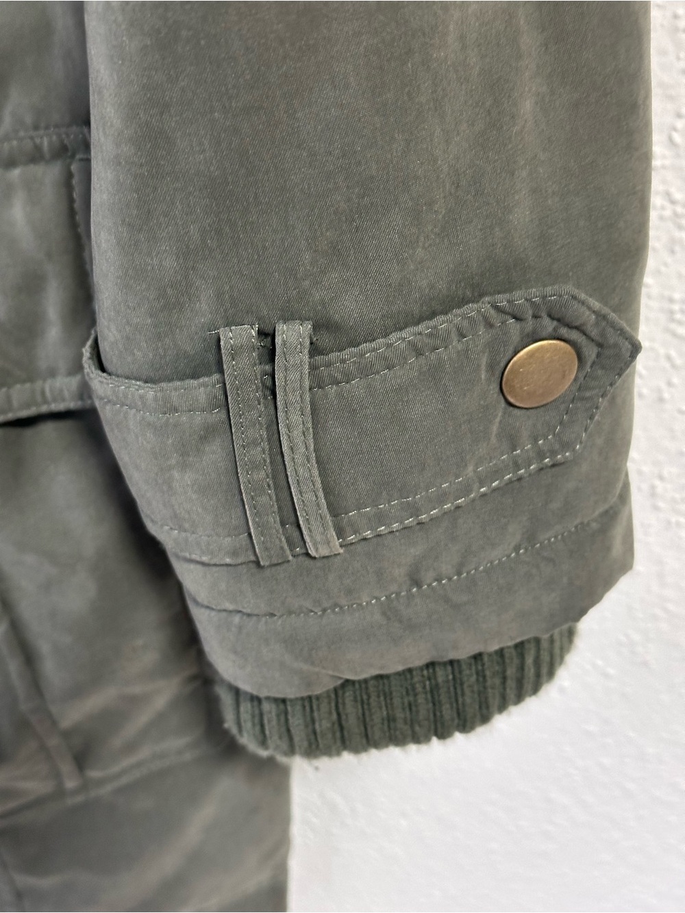 Halogen Utility Jacket with Faux Fur Trim Size 1X in olive green New Without tag - Picture 7 of 8